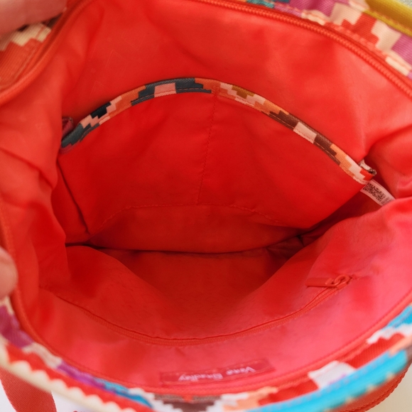 Vera Bradley Hacienda Diamonds Colorful Print Coral Strap Crossbody Bag Purse - Picture 12 of 15